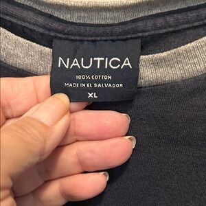 Nautica Dark Blue Crew Neck Shirt XL